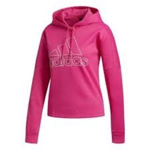 Adidas Sweatshirt Hoodie Hot Pink Pullover Logo Womens Sz M
